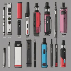 A illustration of disposable vapes and vape devices 