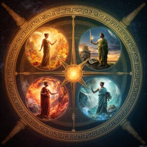 A symbol of the four Greek temperaments 