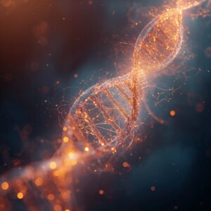 DNA Strings winding into each other 